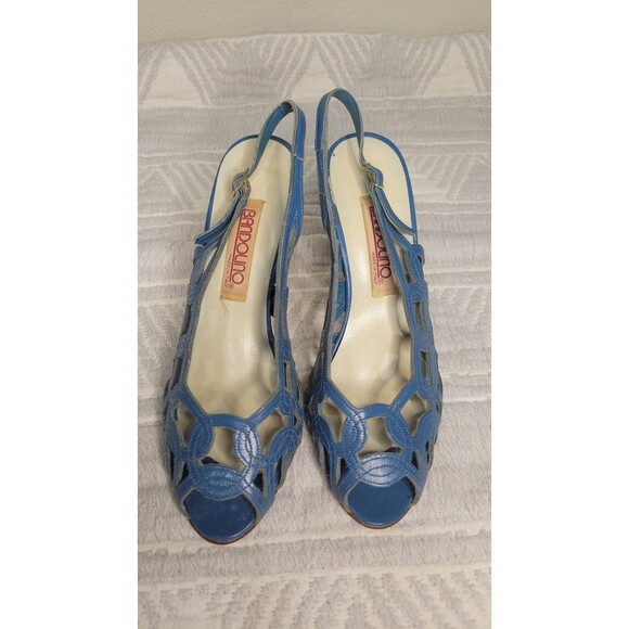 Bandolino Blue Cutout Slingback Heels - Picture 6 of 11